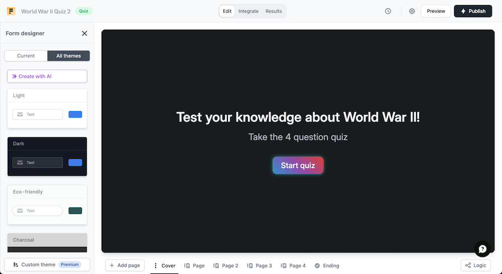 AI Quiz Maker schermata editing quiz.png
